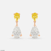 Vivid Drop Solitaire Earrings 9K Rose Gold