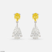 Vivid Drop Solitaire Earrings 14K White Gold