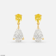 Vivid Drop Solitaire Earrings 9K Yellow Gold