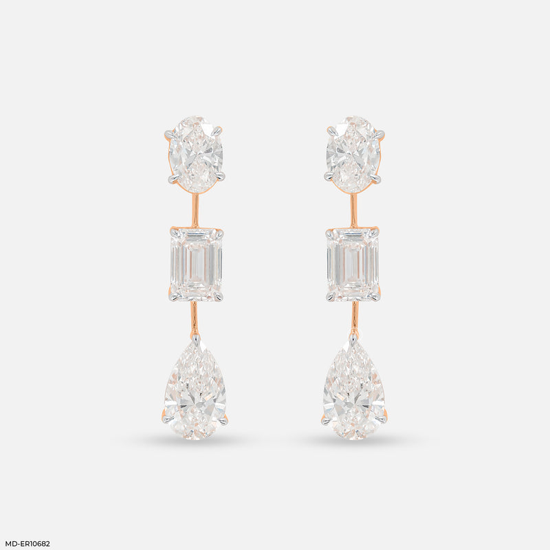 DripDrop Diamond Earrings 14K White Gold