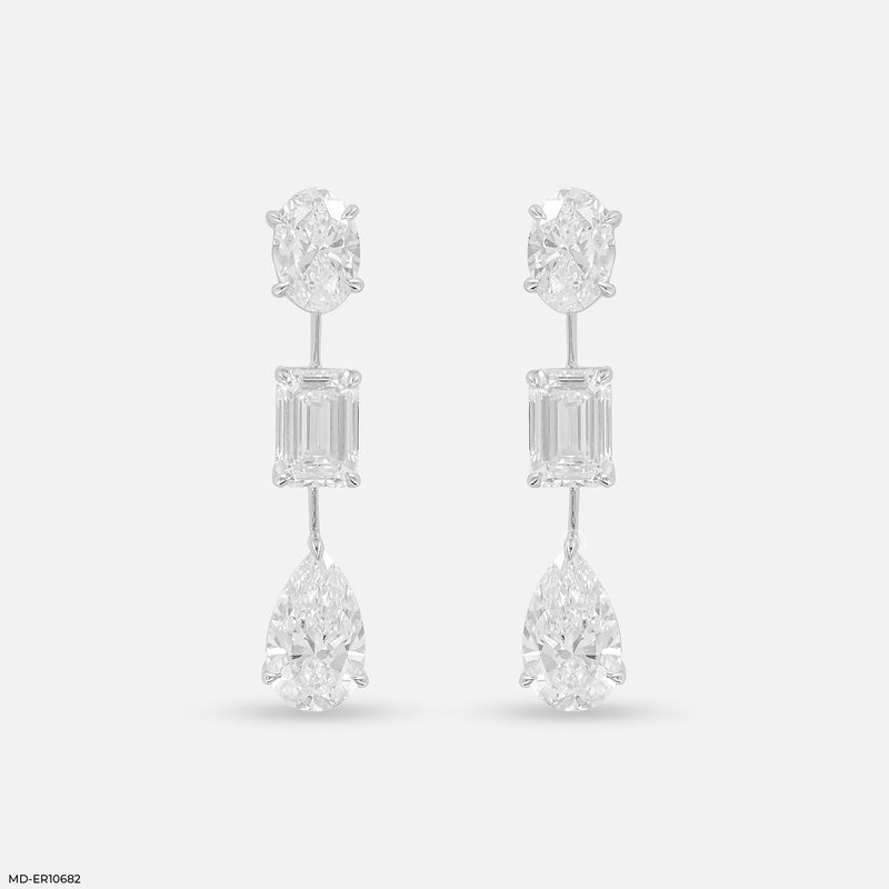 DripDrop Diamond Earrings 14K White Gold