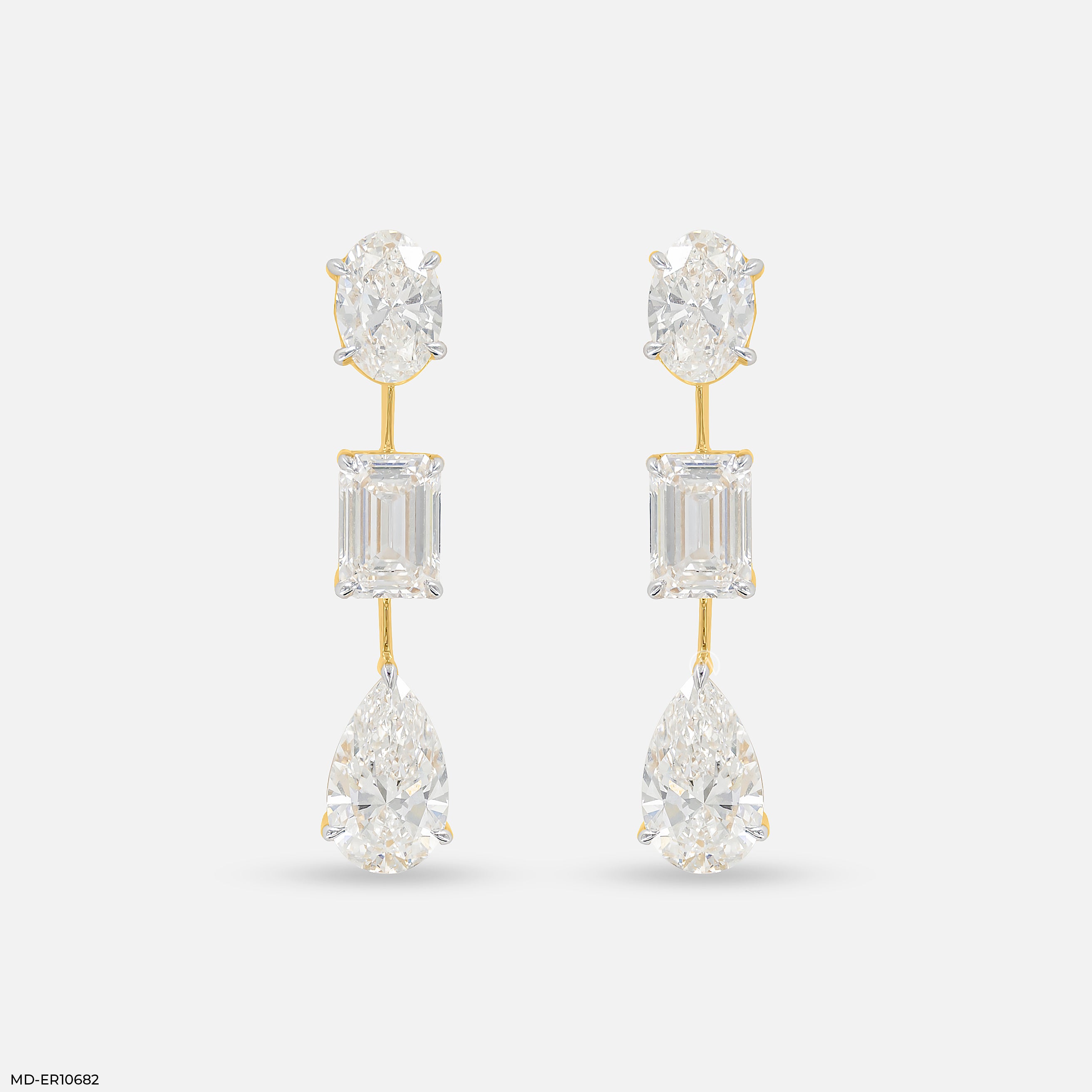 DripDrop Diamond Earrings 9K Yellow Gold