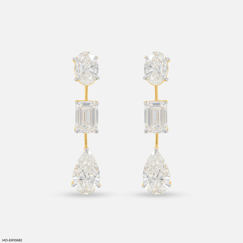DripDrop Diamond Earrings 14K White Gold