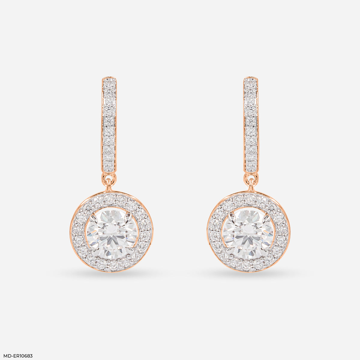 Round Halo Hoop Earrings