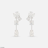 Shiny Round Drop Diamond Earrings 14K Rose Gold