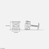 Artisan Princess Solitaire Diamond Earrings 9K White Gold
