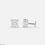 Artisan Princess Solitaire Diamond Earrings 9K White Gold