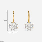 Oria Dangling Round Solitaire Hoops Earrings 9K Rose Gold