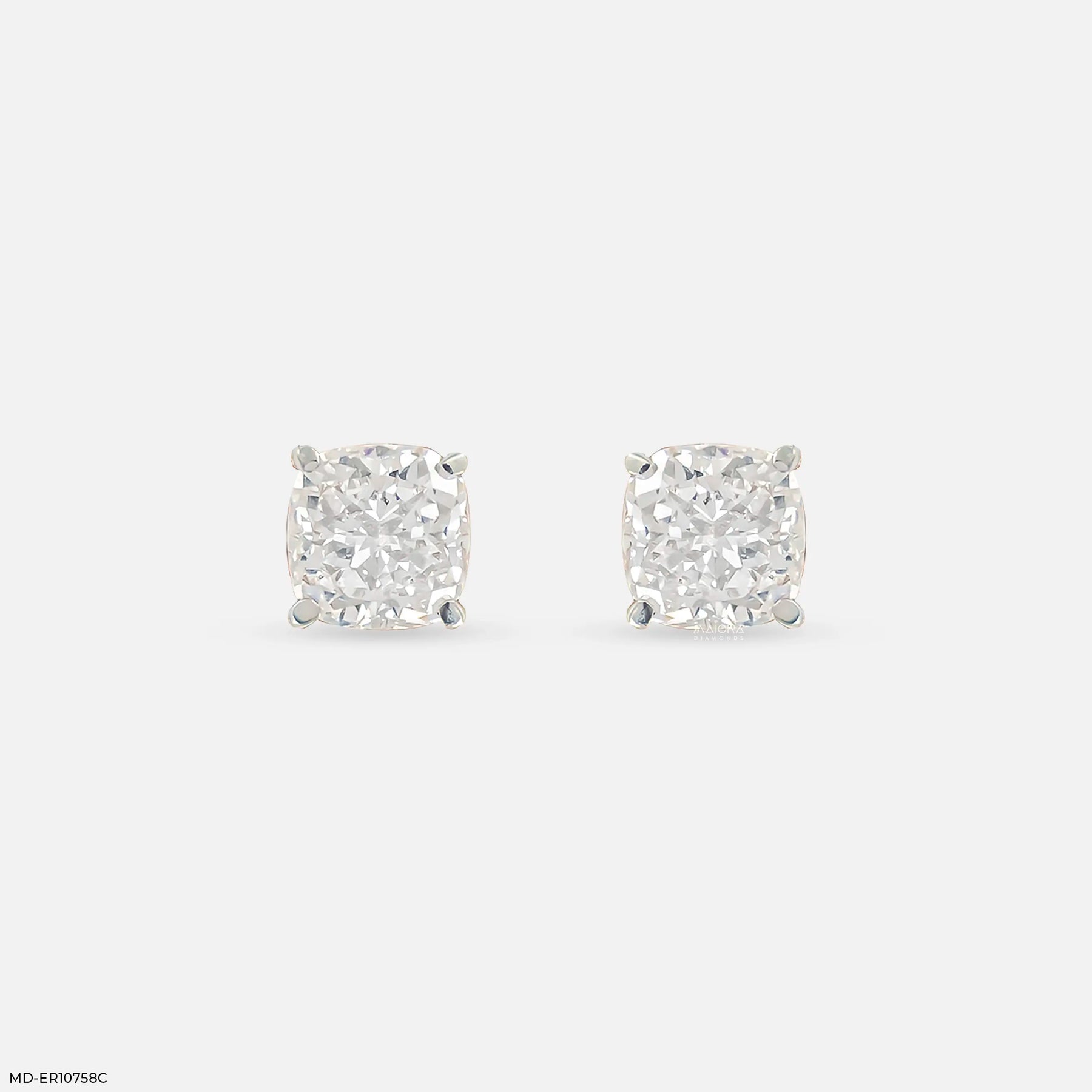 1.35 Carat Cusion Frame Lab Diamond Earrings 14K Rose Gold