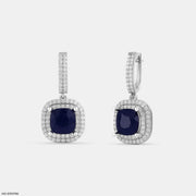 Celestial Square Dangles Earrings 18K White Gold