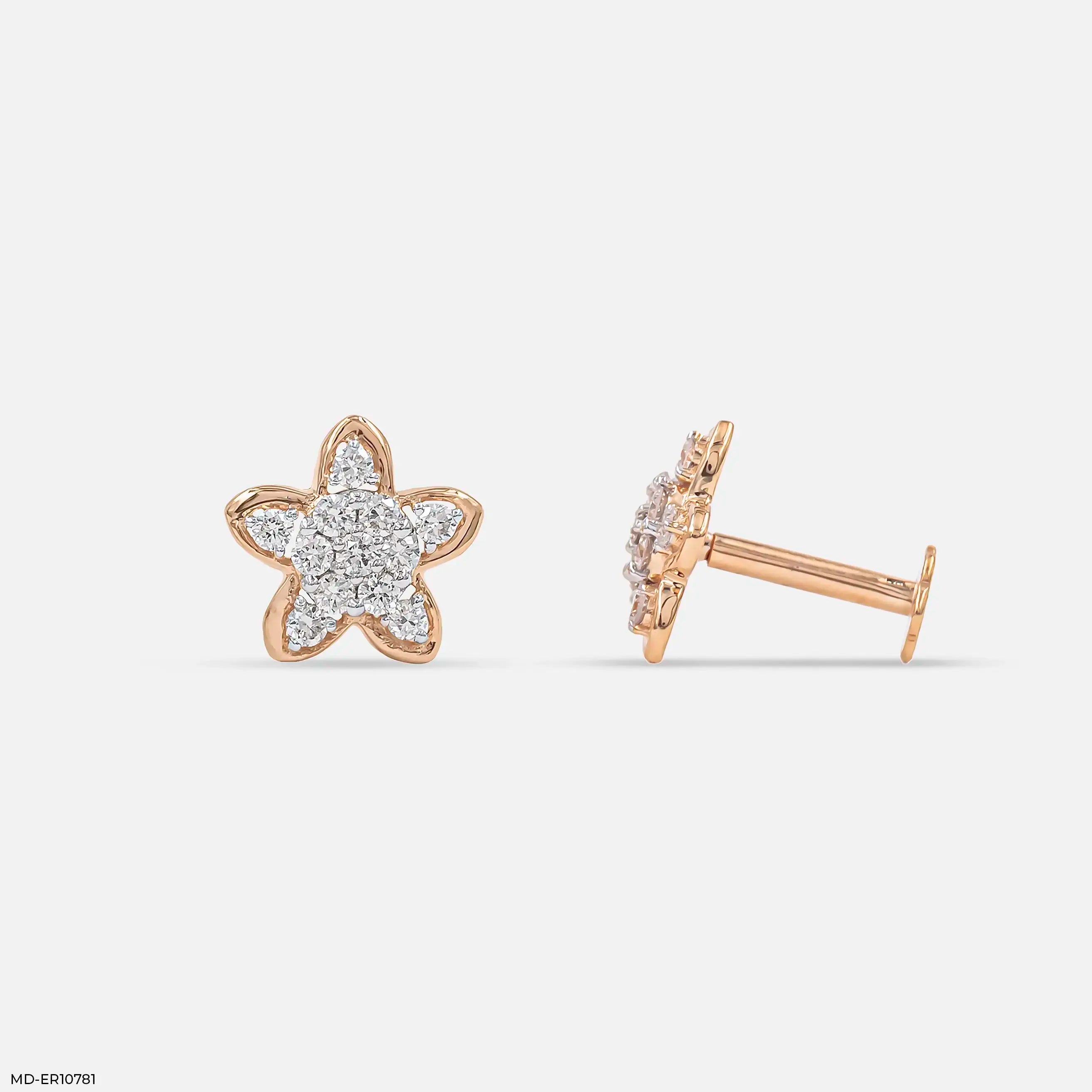 Mini Starlets Diamond Earringst 14K White Gold
