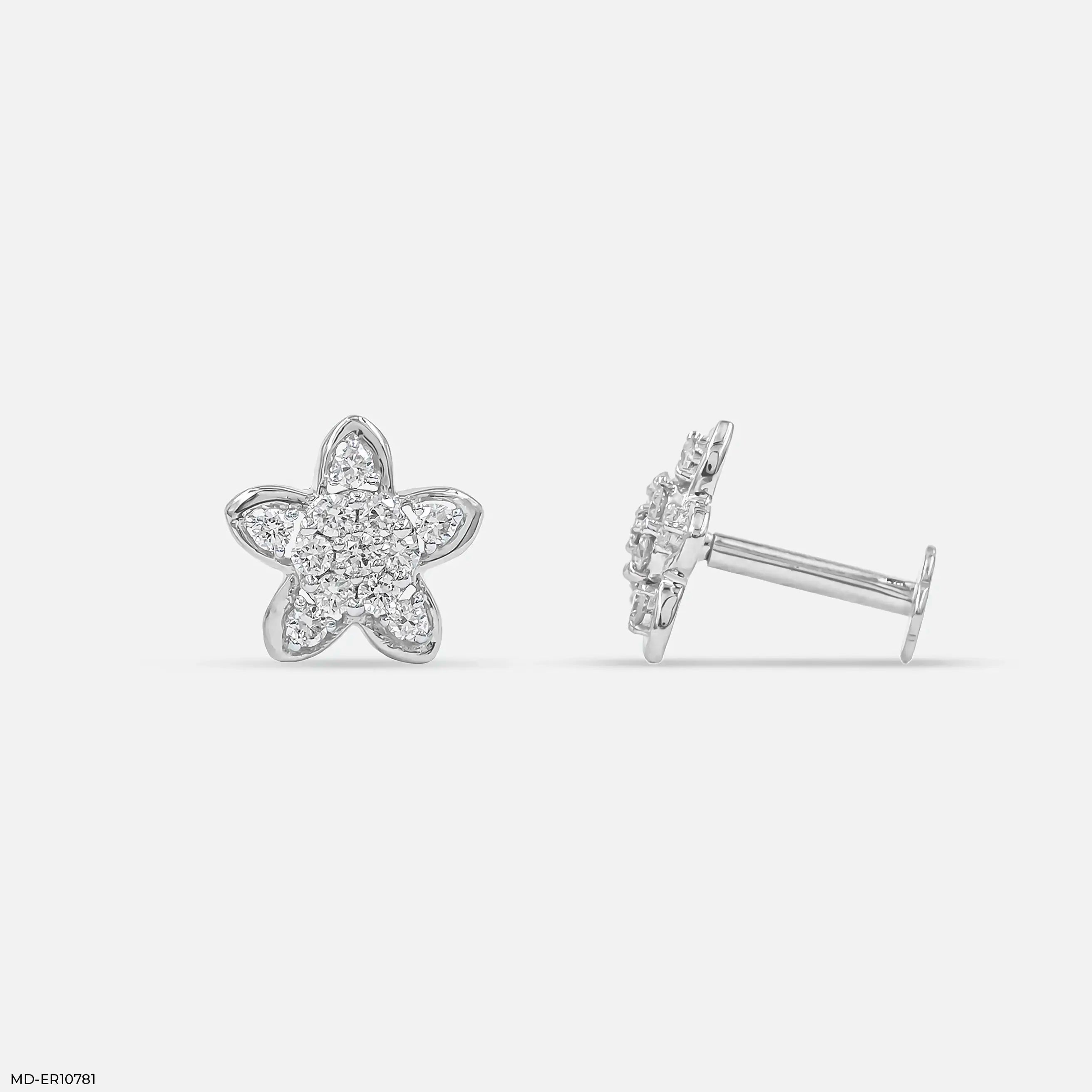 Mini Starlets Diamond Earringst 14K White Gold