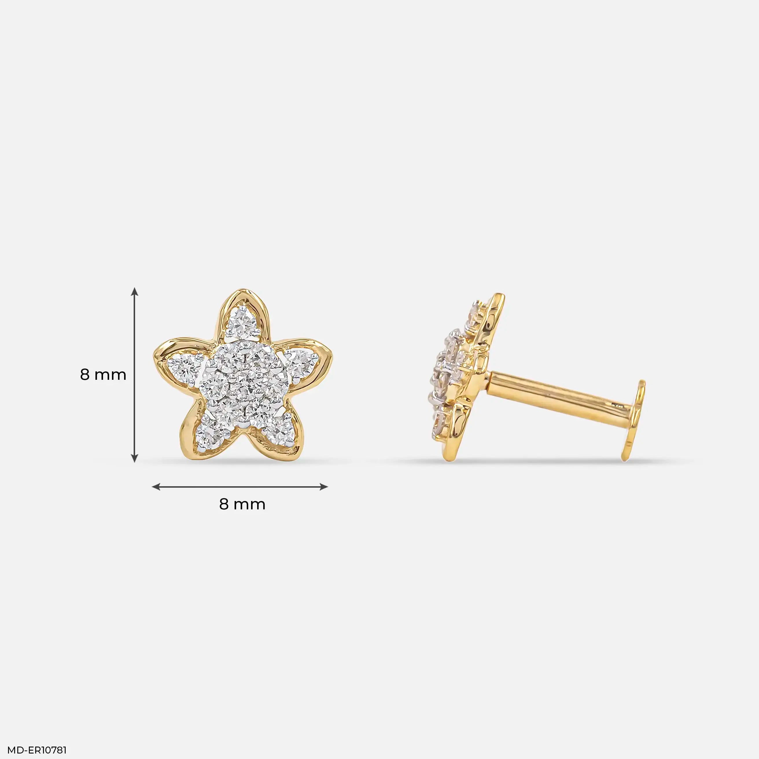 Mini Starlets Diamond Earringst 14K White Gold
