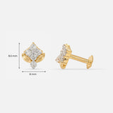 Elara Gold Rosette Diamond Earrings 9K Yellow Gold