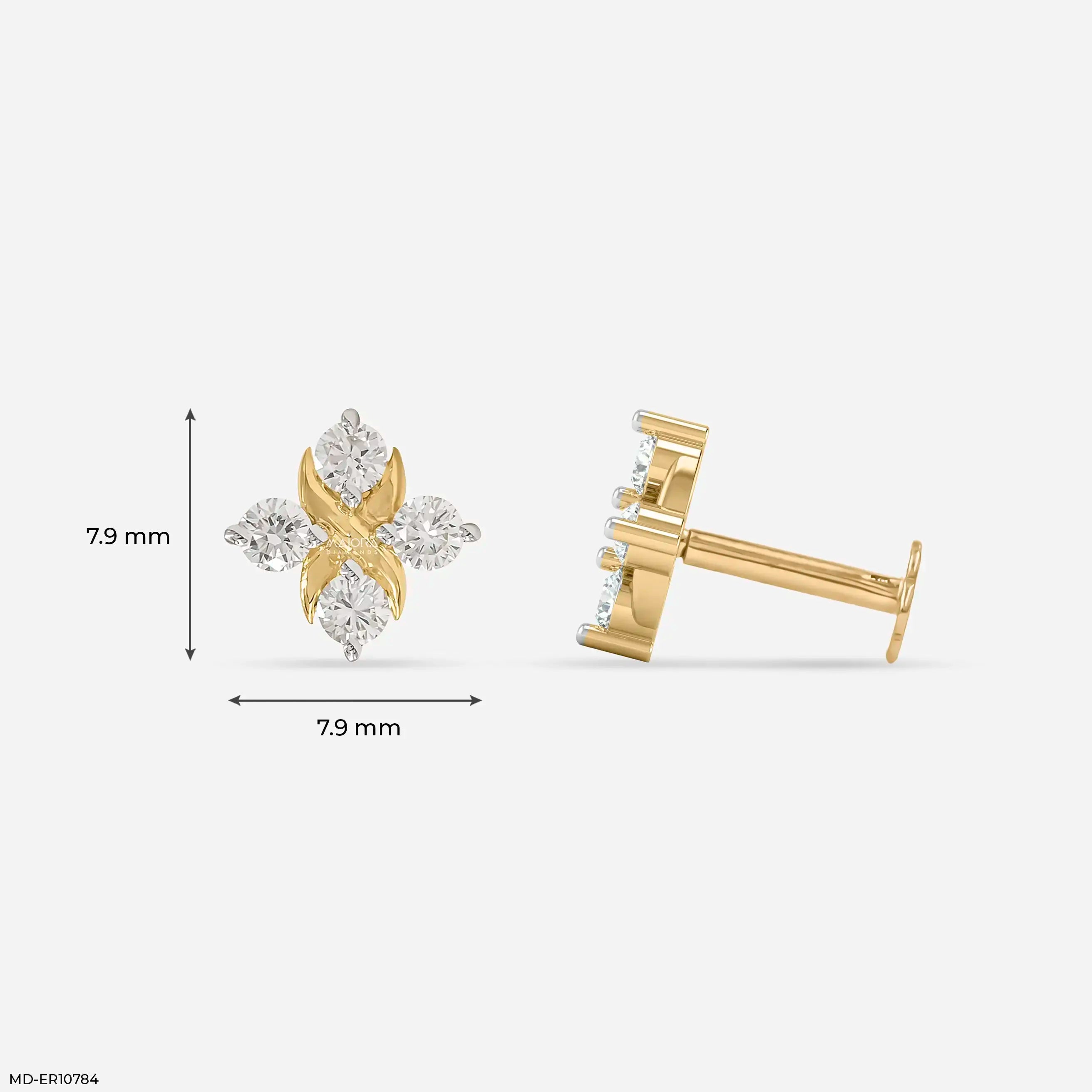 Criss Cross Diamond Earrings Platinum 950
