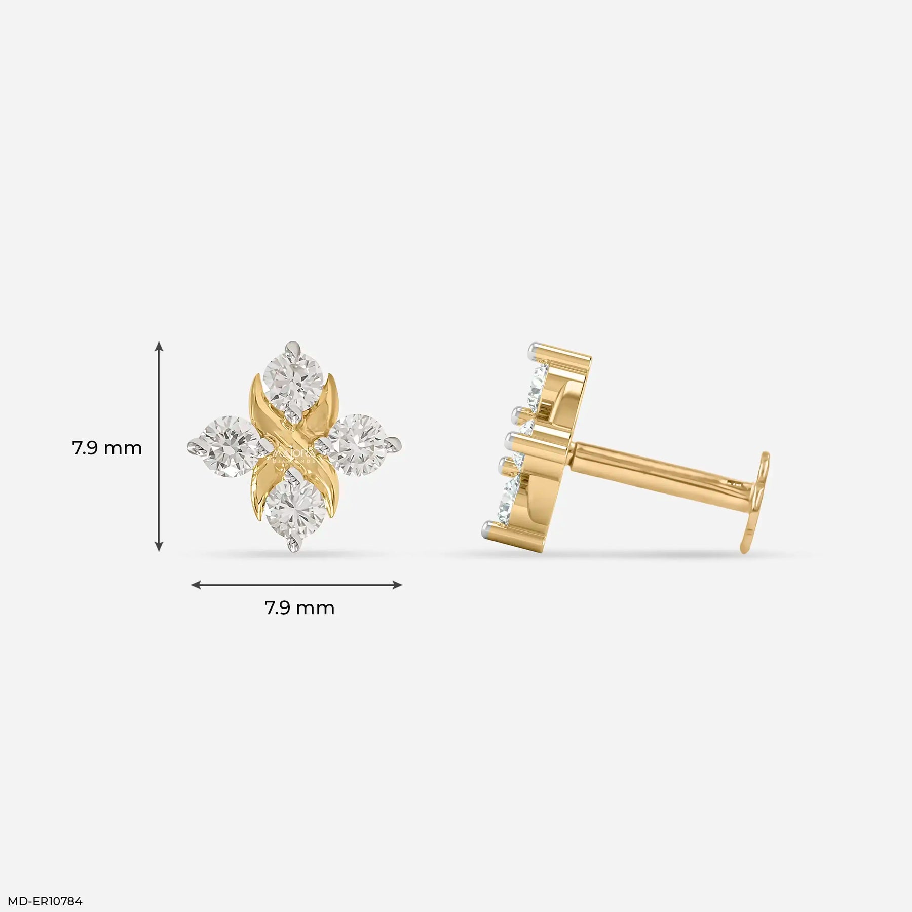 Criss Cross Diamond Earrings 9K White Gold