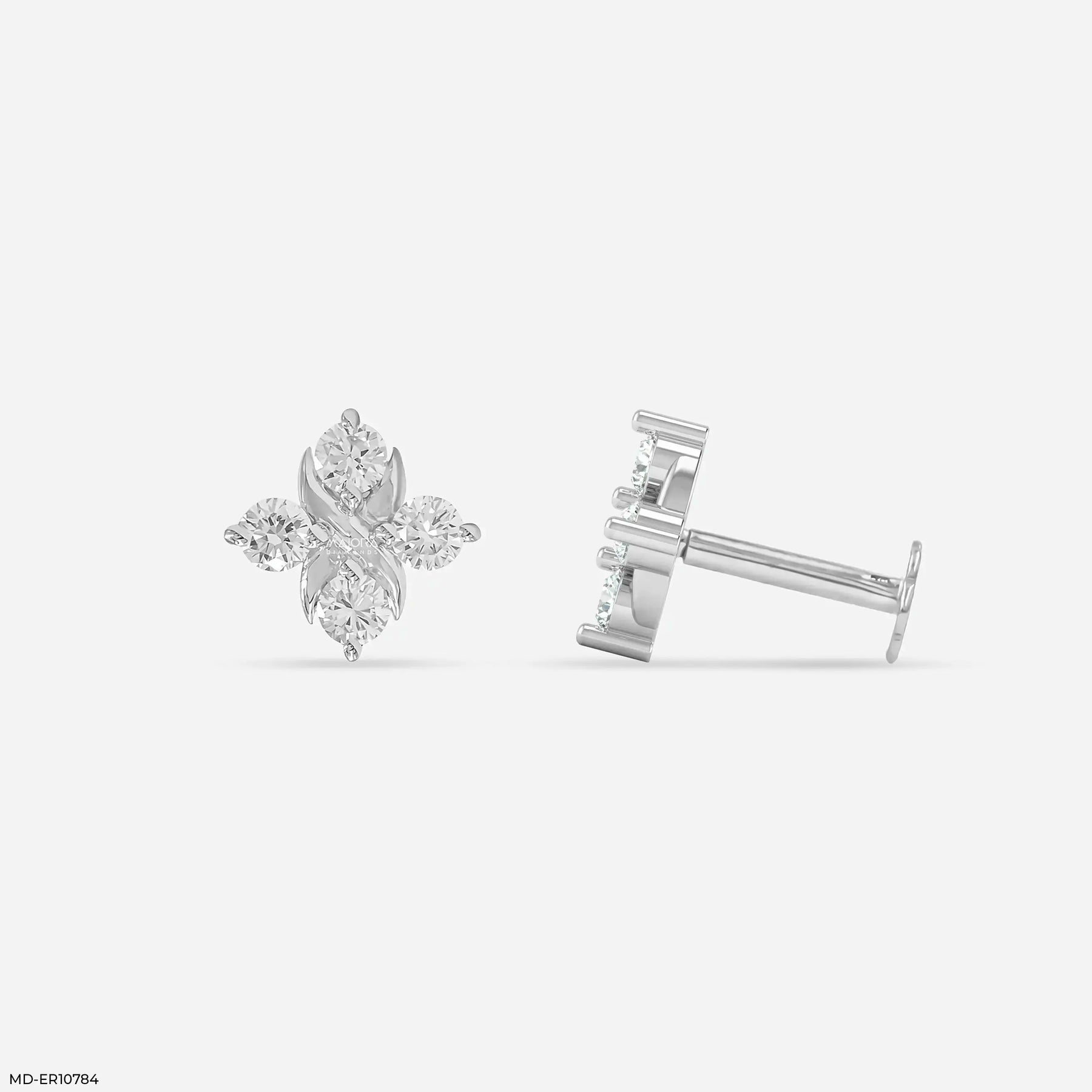 Criss Cross Diamond Earrings 9K White Gold