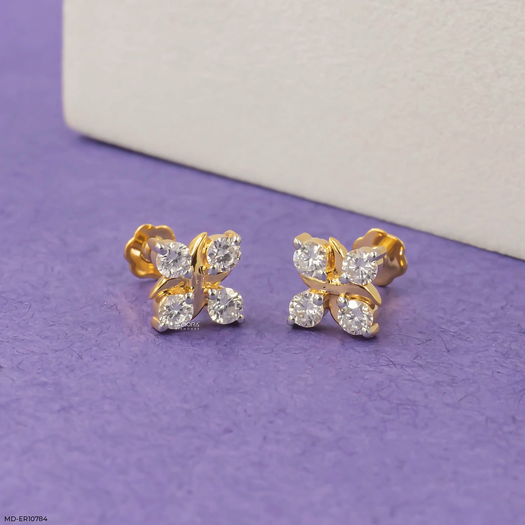 Criss Cross Diamond Earrings 9K White Gold