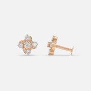 Warped Bloom Diamond Earrings 14K Rose Gold