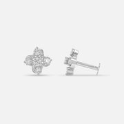 Warped Bloom Diamond Earrings 14K White Gold