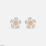 Twisted Flame Diamond Earrings 9K Rose Gold