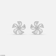Twisted Flame Diamond Earrings 9K White Gold