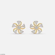 Twisted Flame Diamond Earrings 18K Yellow Gold