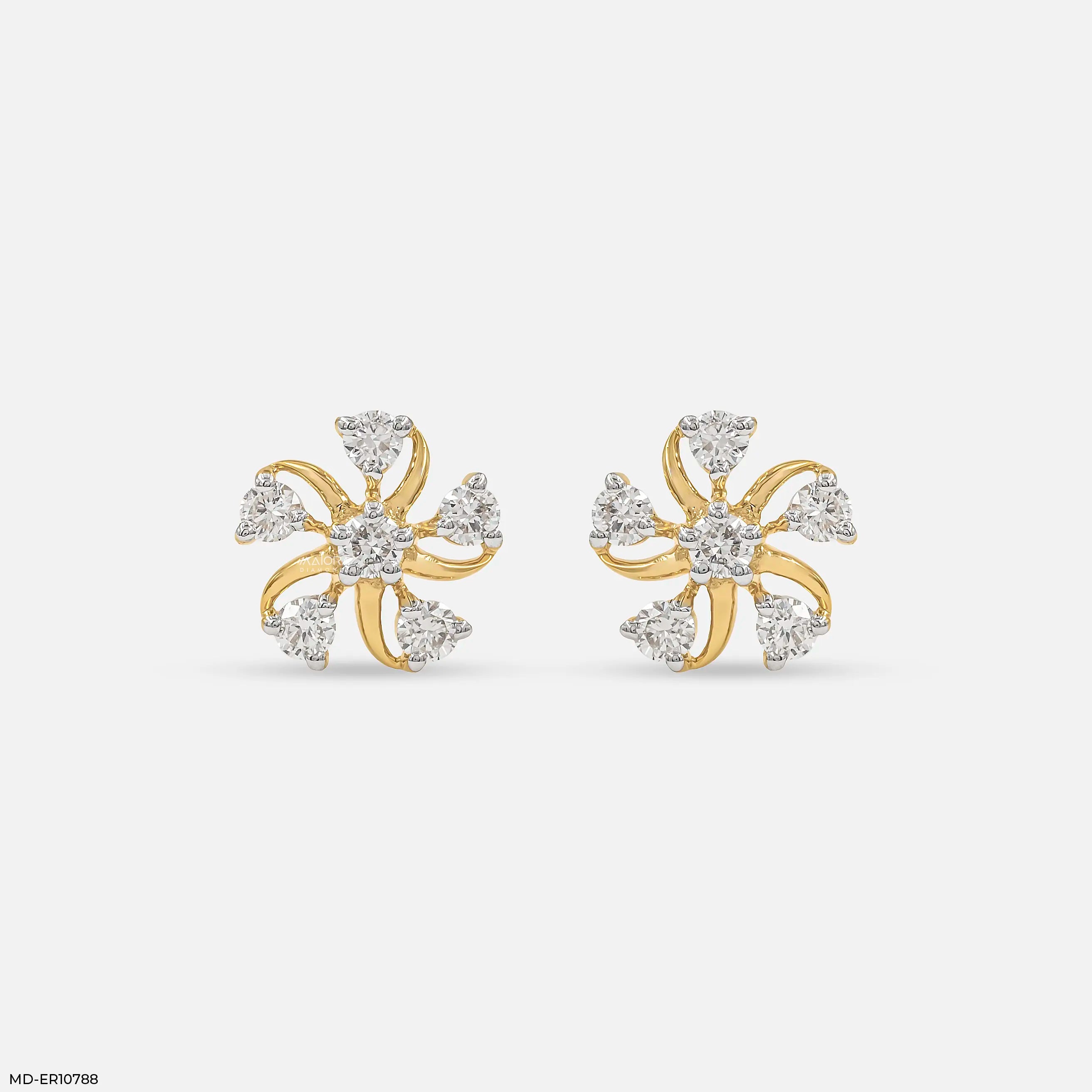 Twisted Flame Diamond Earrings