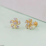 Twisted Flame Diamond Earrings 9K Yellow Gold