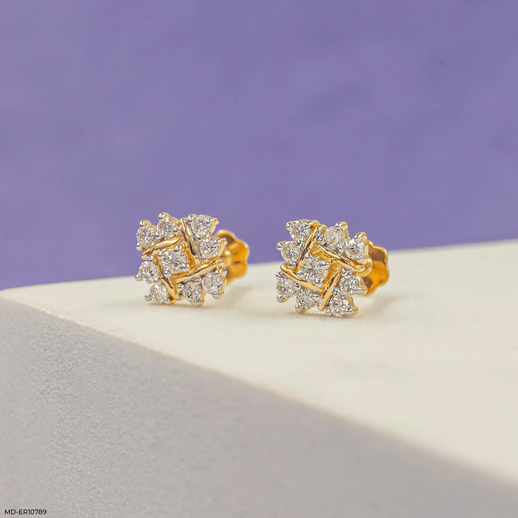 Elevated Aster Diamond Earrings 9K Rose Gold