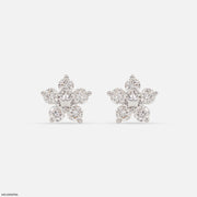 Frost Bloom Diamond Stud Earrings 9K Rose Gold