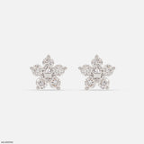 Frost Bloom Diamond Stud Earrings 9K Yellow Gold
