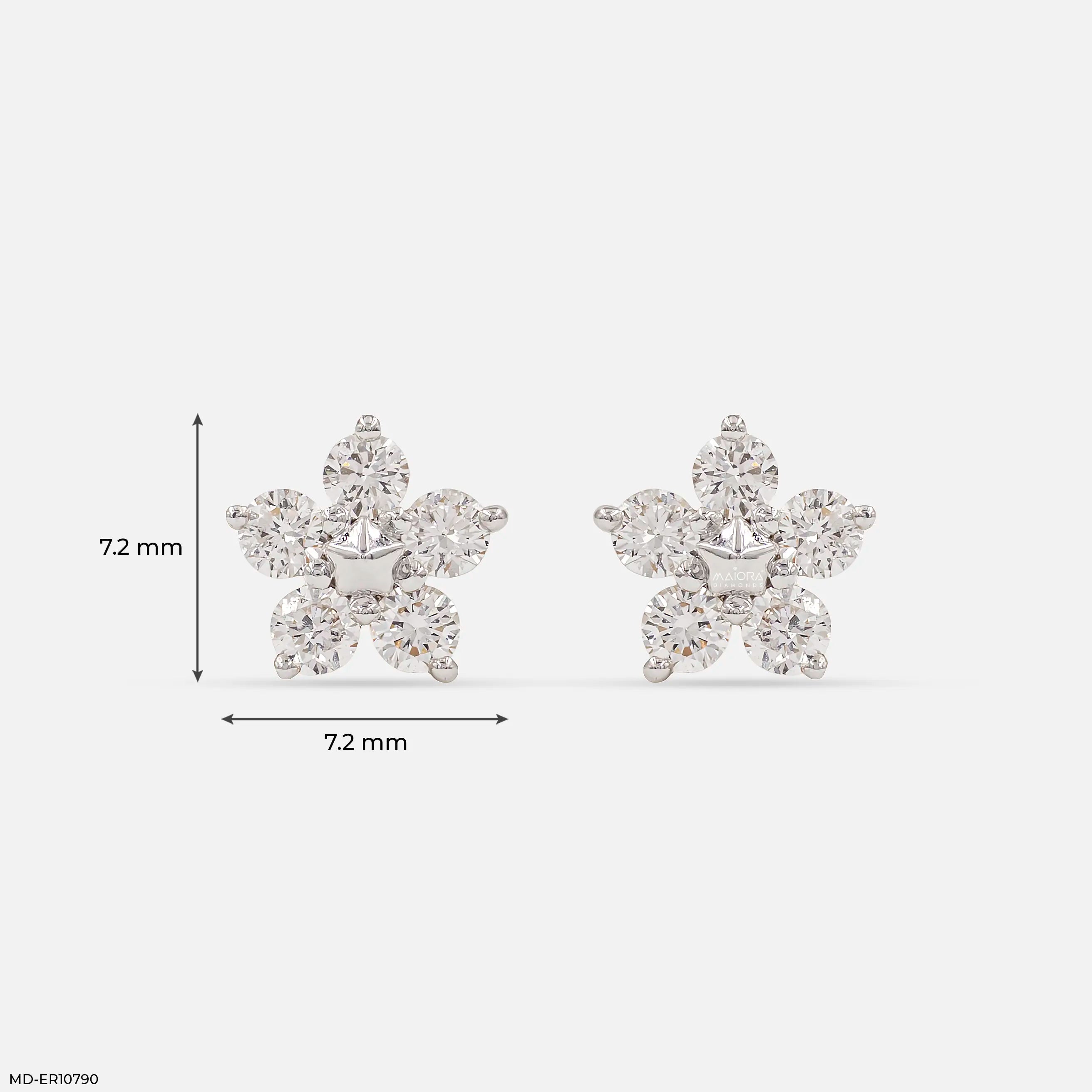 Frost Bloom Diamond Stud Earrings 9K Rose Gold