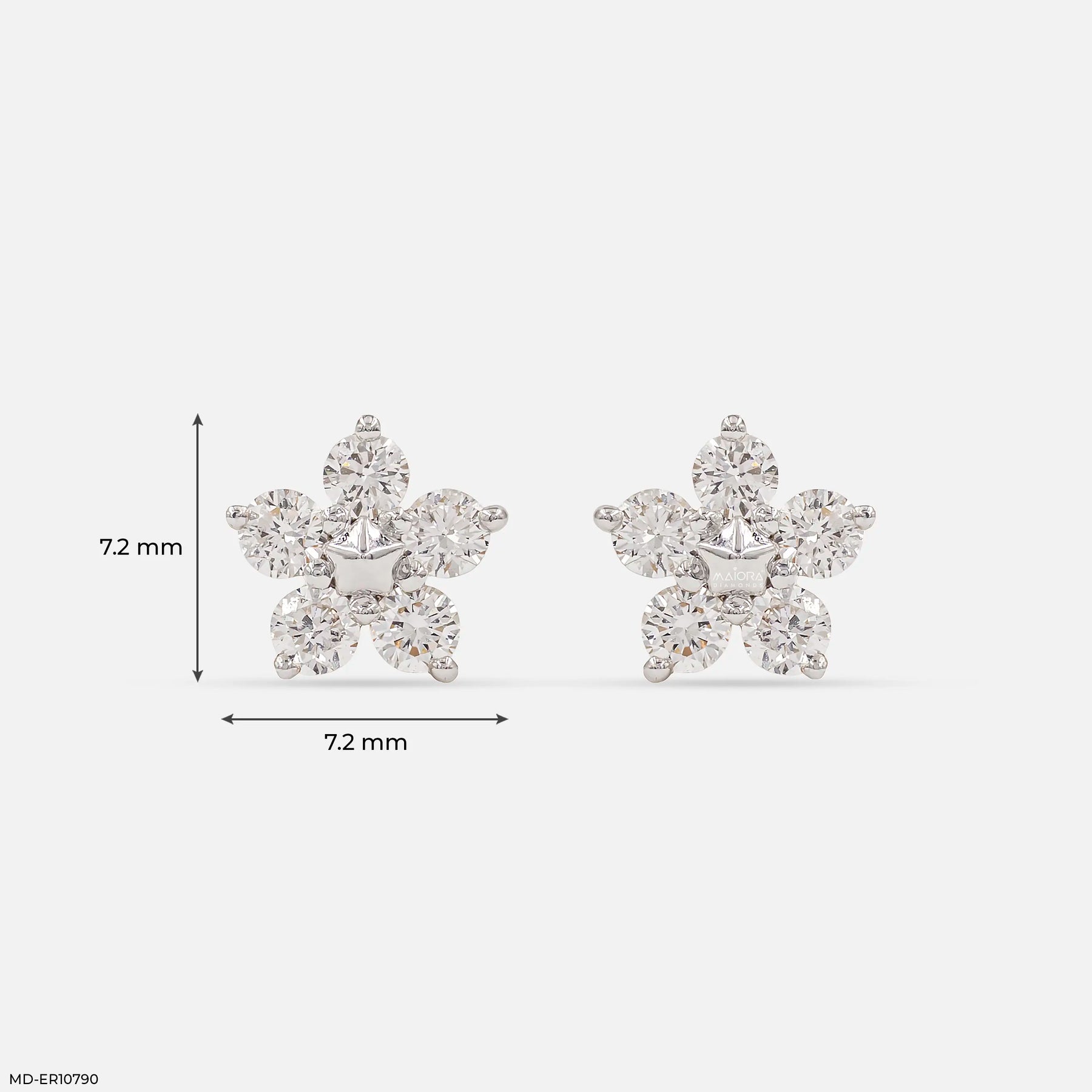 Frost Bloom Diamond Stud Earrings 9K Yellow Gold