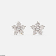 Frost Bloom Diamond Stud Earrings