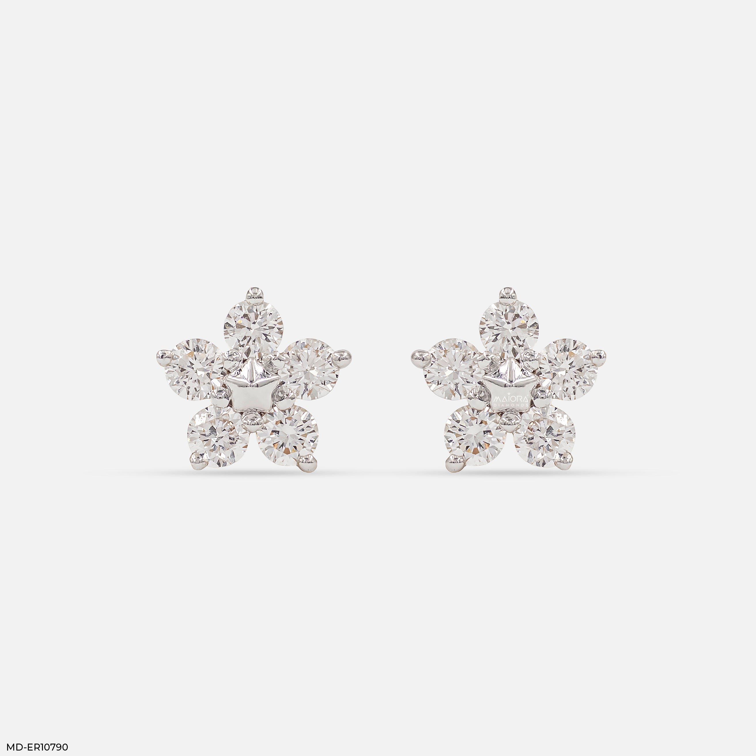 Frost Bloom Diamond Stud Earrings