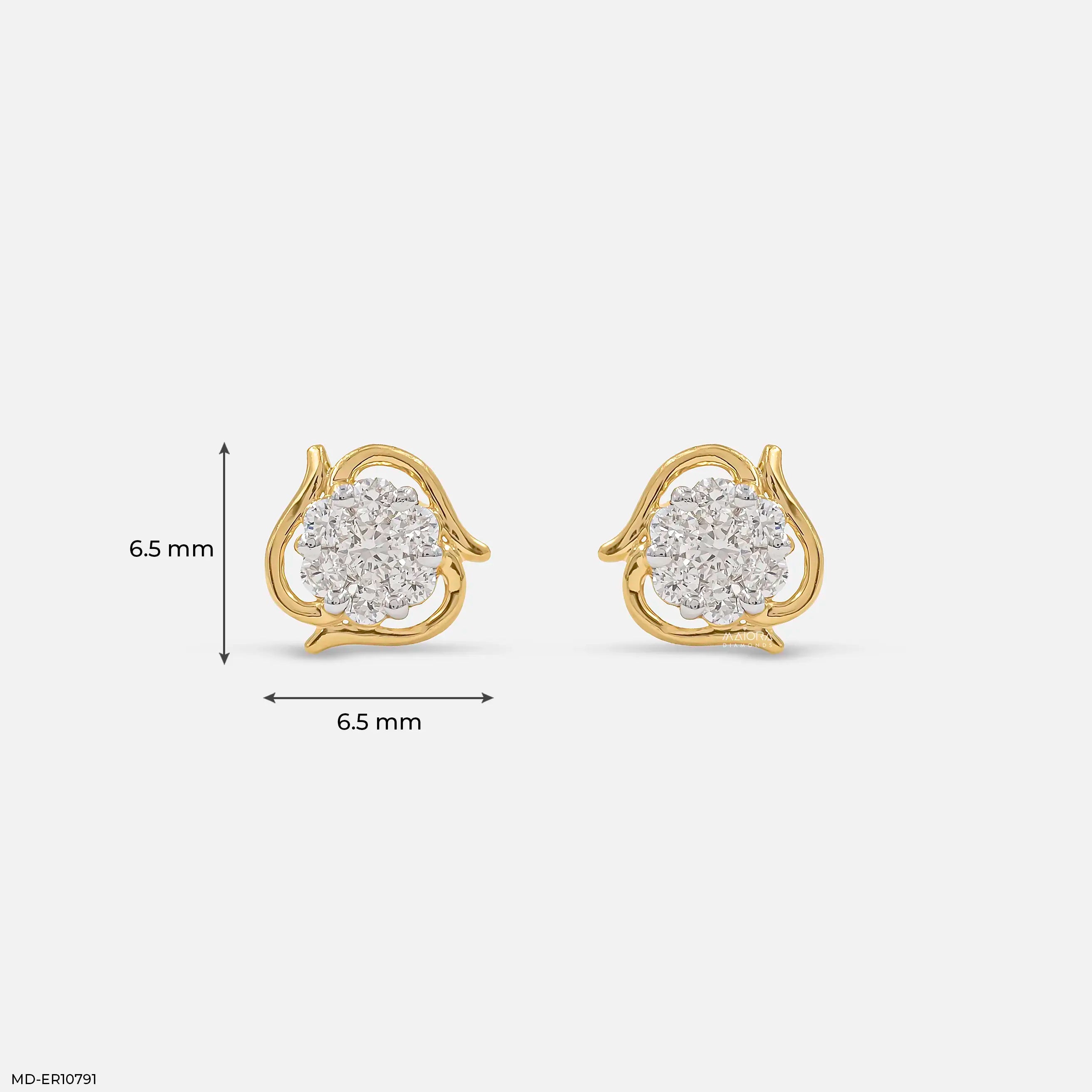 Gold Flicker Diamond Earrings 18K Rose Gold