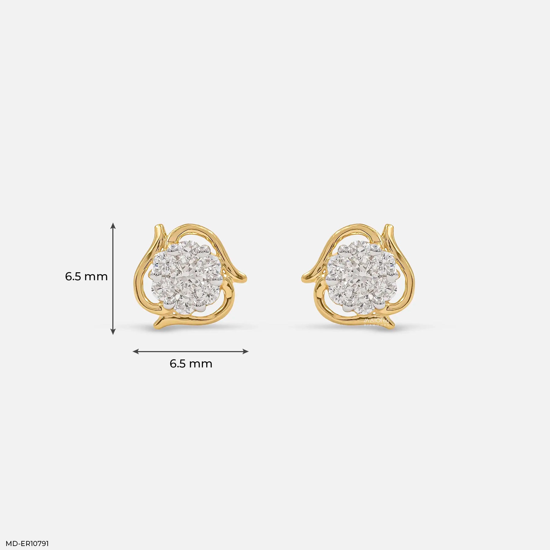 Gold Flicker Diamond Earrings 9K White Gold