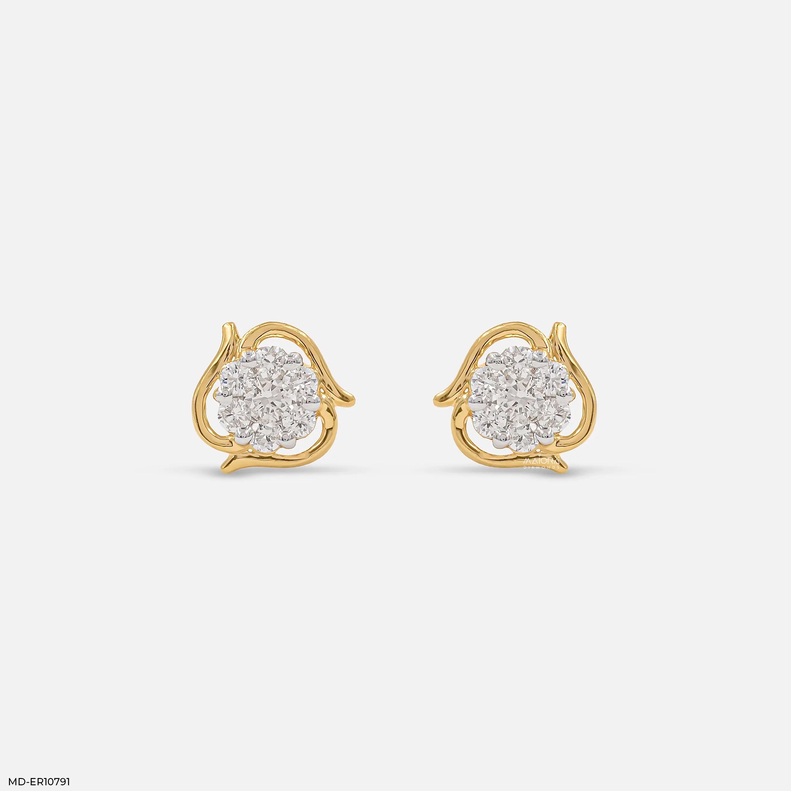 Gold Flicker Diamond Earrings 9K Yellow Gold