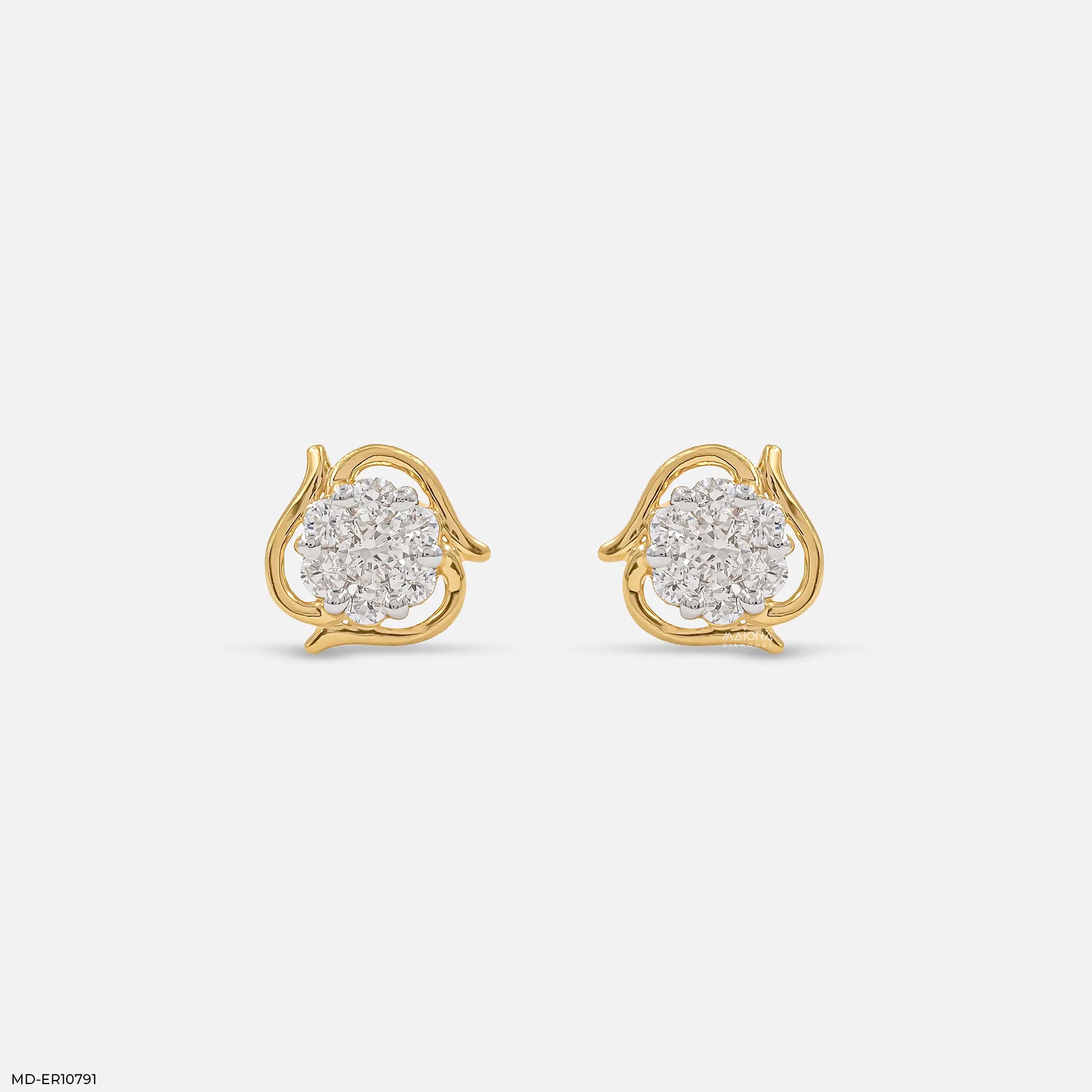 Gold Flicker Diamond Earrings 9K White Gold