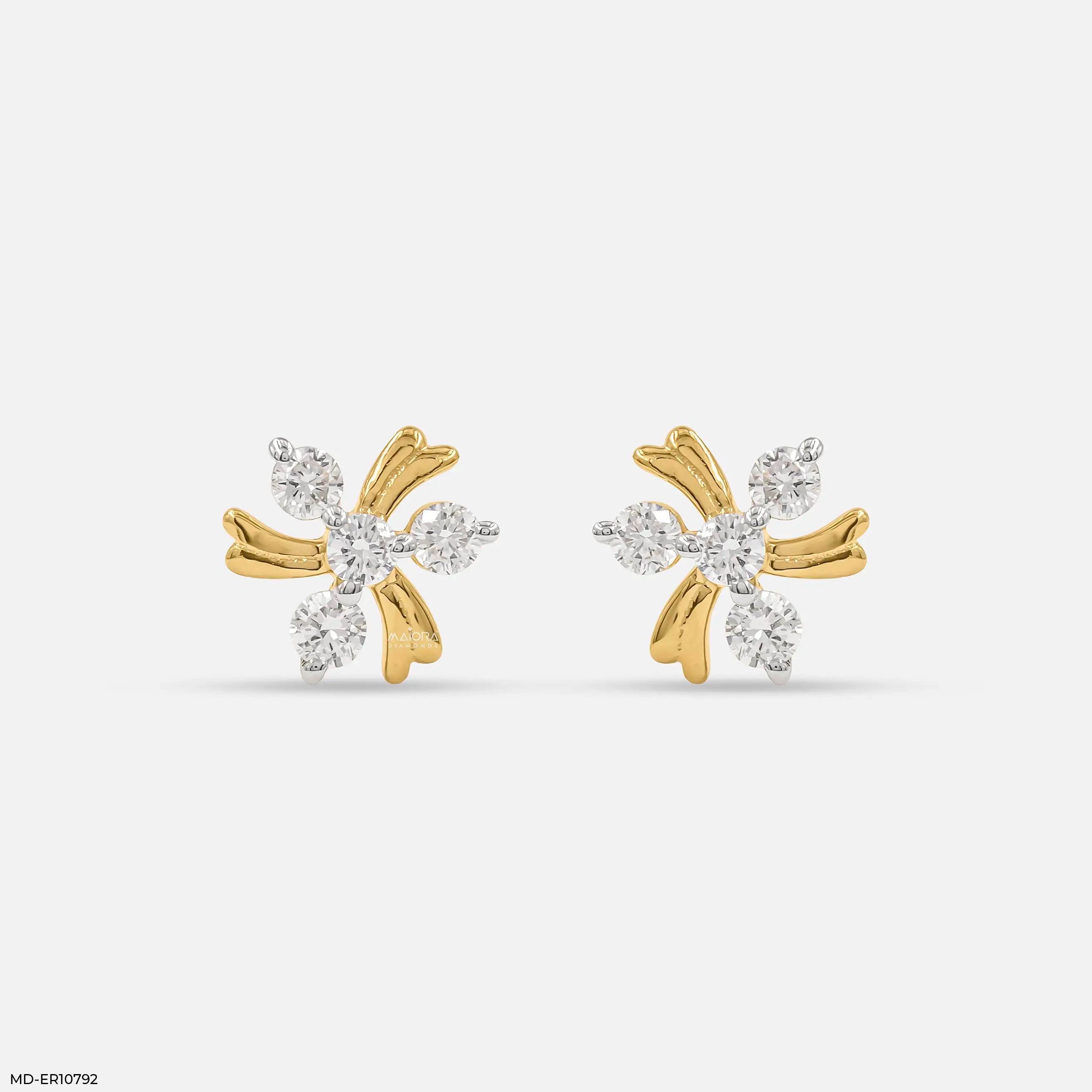 Twinkle Diamond Earrings 9K Yellow Gold