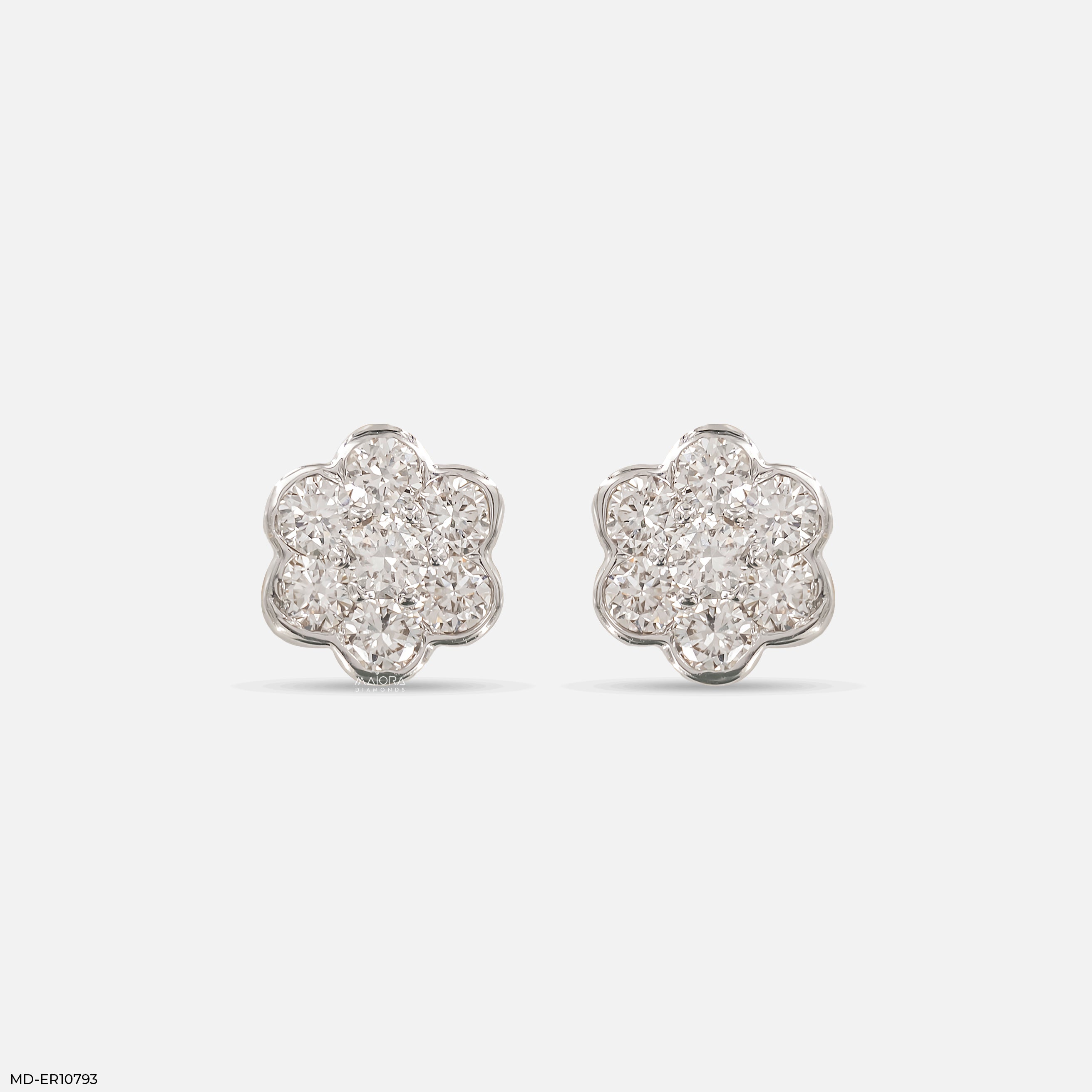 Flower Cluster Diamond Earrings