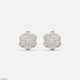Flower Cluster Diamond Earrings 9K Rose Gold