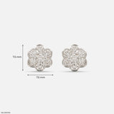 Flower Cluster Diamond Earrings 9K Rose Gold
