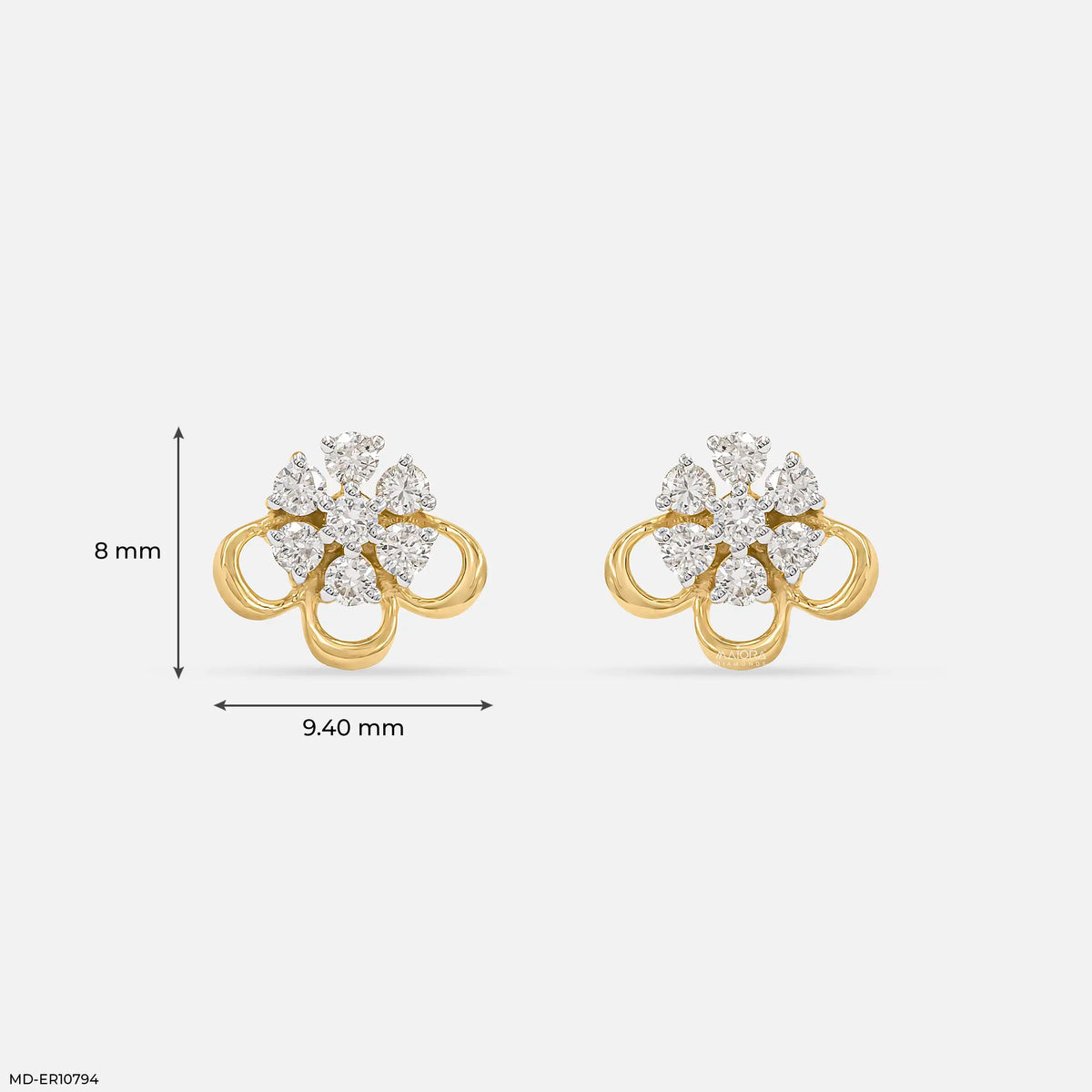 Petal Panel Dimond Studs Earrings