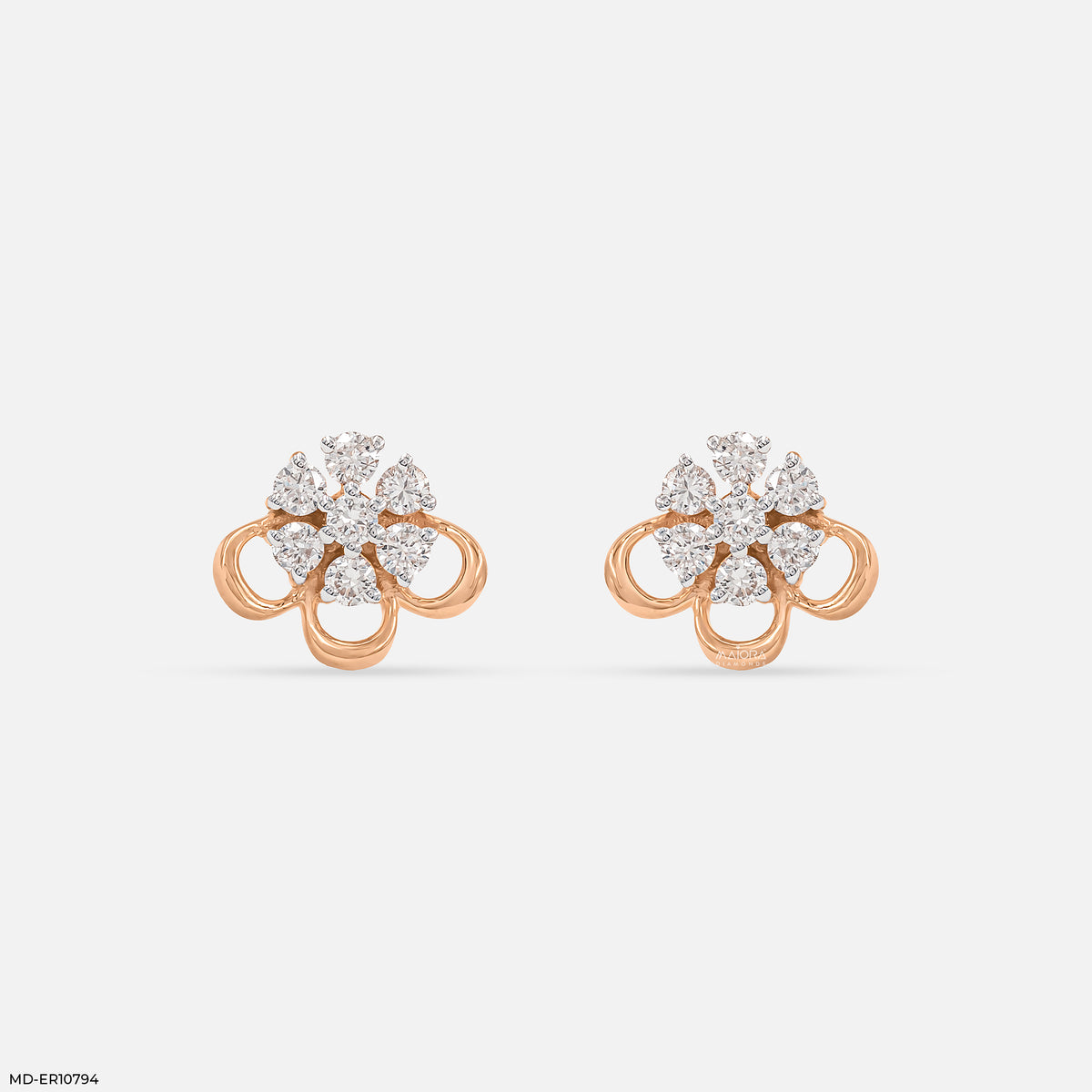 Petal Panel Dimond Studs Earrings