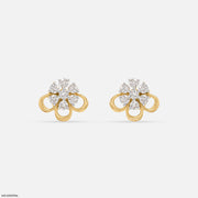 Petal Panel Dimond Studs Earrings