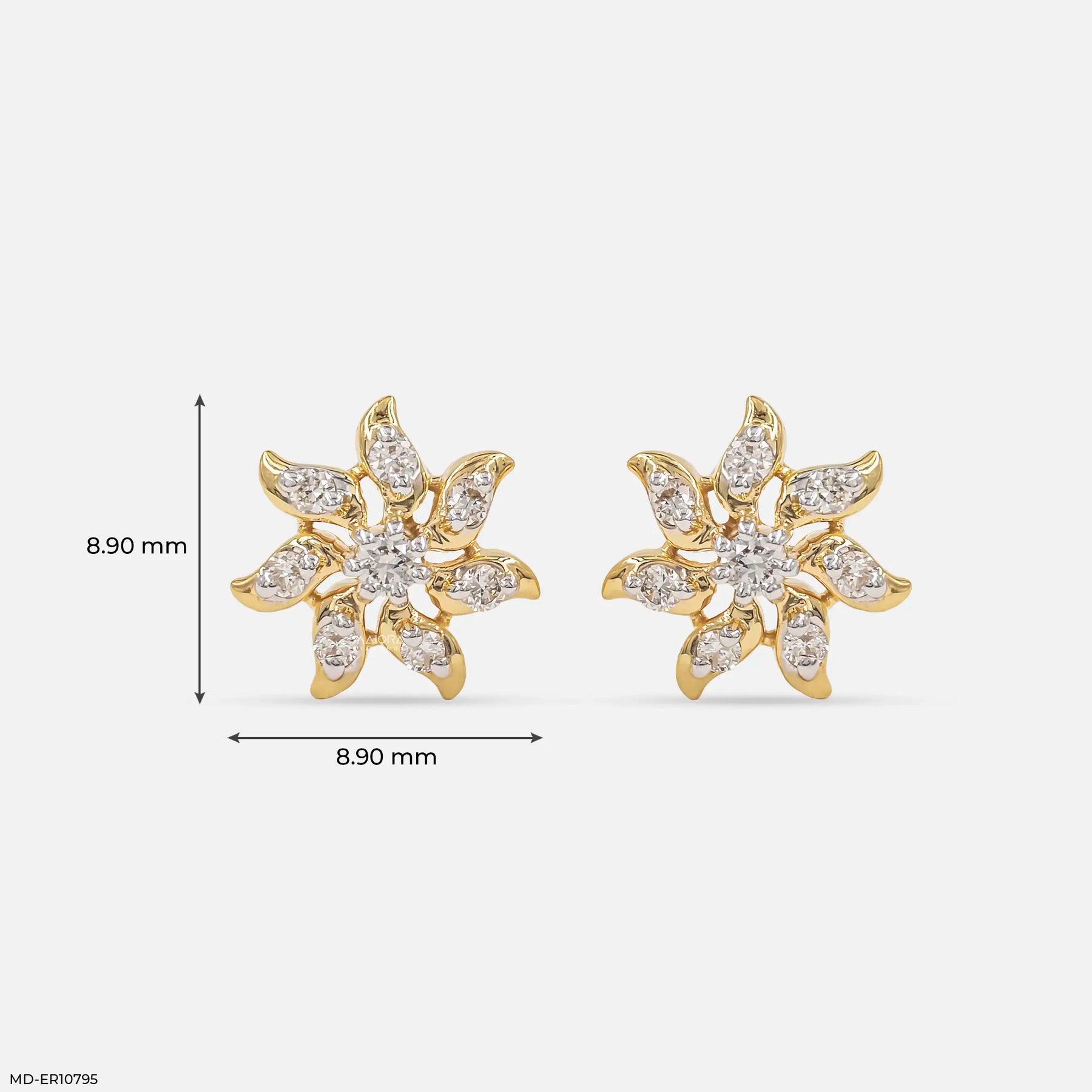 Golden Sun Diamond Earrings 9K Yellow Gold
