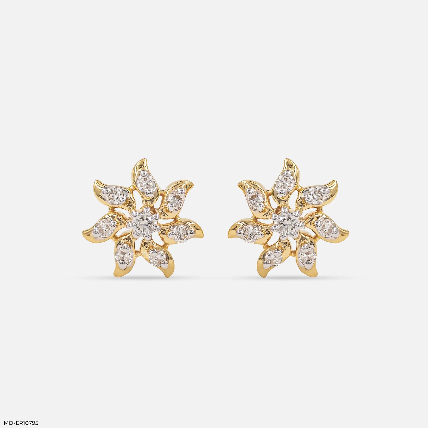 Golden Sun Diamond Earrings 9K Yellow Gold