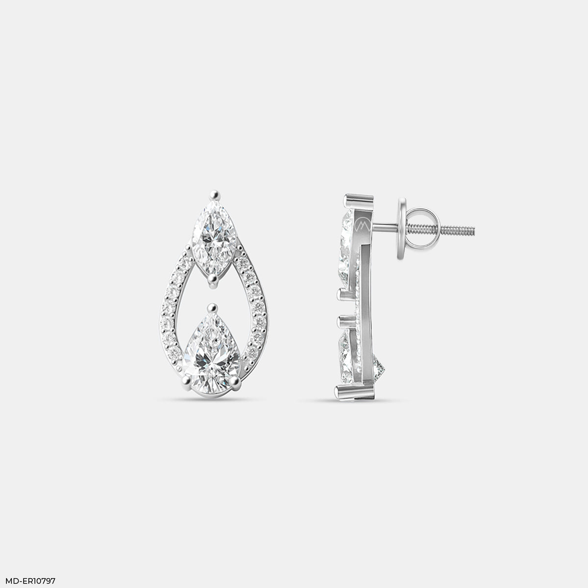 Interlocking Pear Diamond Studs
